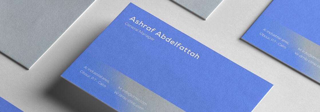 DMIC 亞科診所品牌logo-vi設(shè)計(jì)，明亮輕藍(lán)紫色搭配略灰色