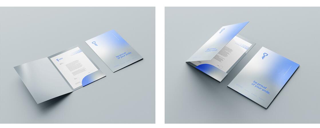 DMIC 亞科診所品牌logo-vi設(shè)計(jì)，明亮輕藍(lán)紫色搭配略灰色