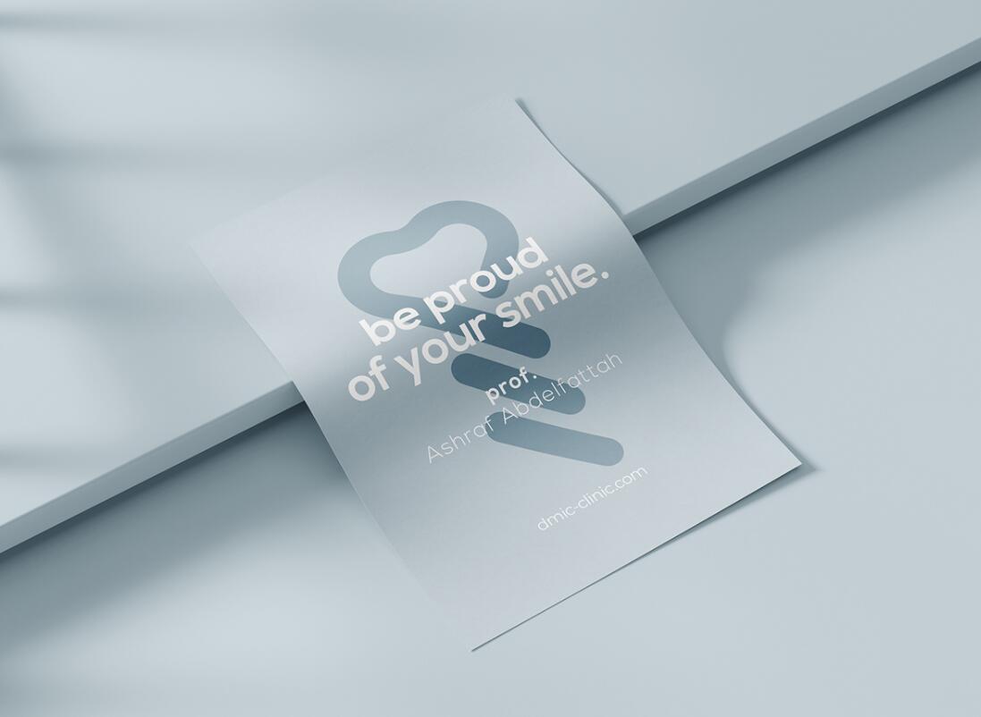 DMIC 亞科診所品牌logo-vi設(shè)計(jì)，明亮輕藍(lán)紫色搭配略灰色