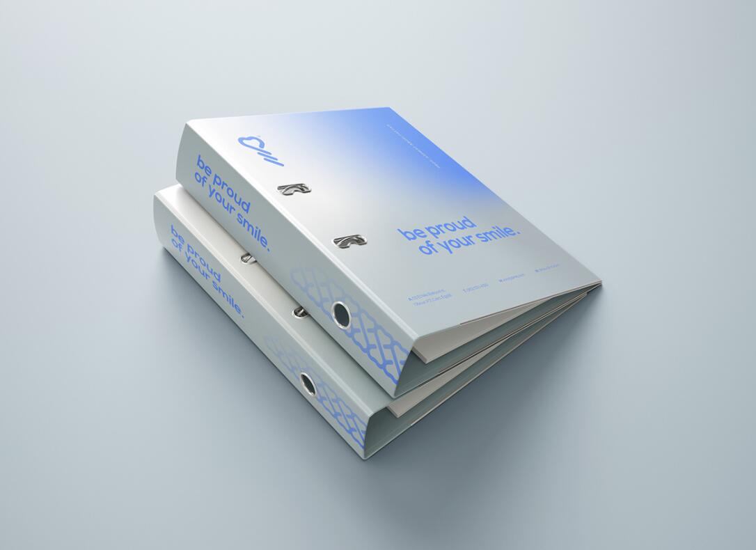 DMIC 亞科診所品牌logo-vi設(shè)計(jì)，明亮輕藍(lán)紫色搭配略灰色