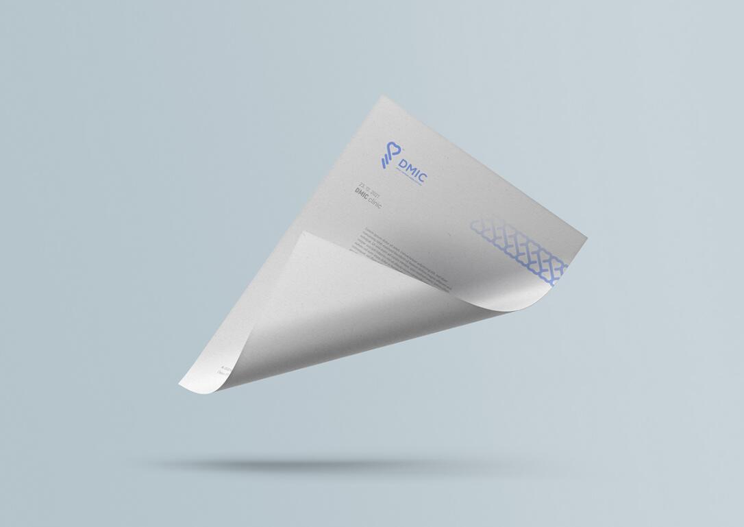 DMIC 亞科診所品牌logo-vi設(shè)計(jì)，明亮輕藍(lán)紫色搭配略灰色