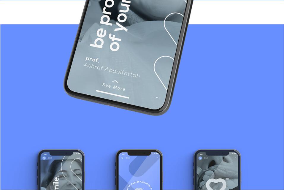 DMIC 亞科診所品牌logo-vi設(shè)計(jì)，明亮輕藍(lán)紫色搭配略灰色