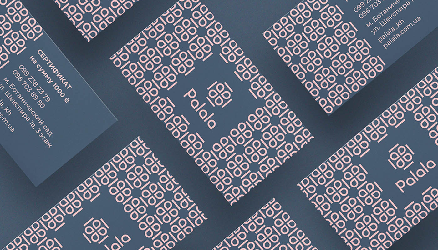 palala瘦身減肥產品與服務工作室品牌logo設計形象vi設計,方形花朵高識別風格-名片