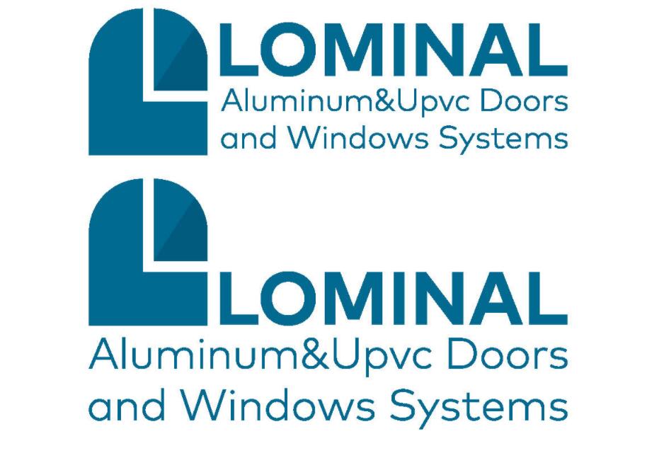 Lominal 門窗系統品牌vi形象設計logo設計，字母L+門窗識別屬性