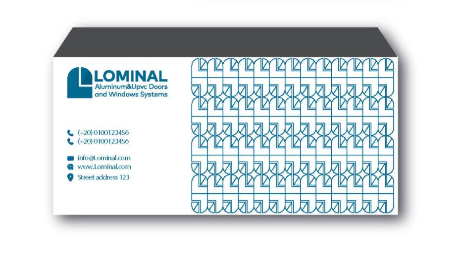 Lominal 門窗系統品牌vi形象設計logo設計，字母L+門窗識別屬性-名片設計