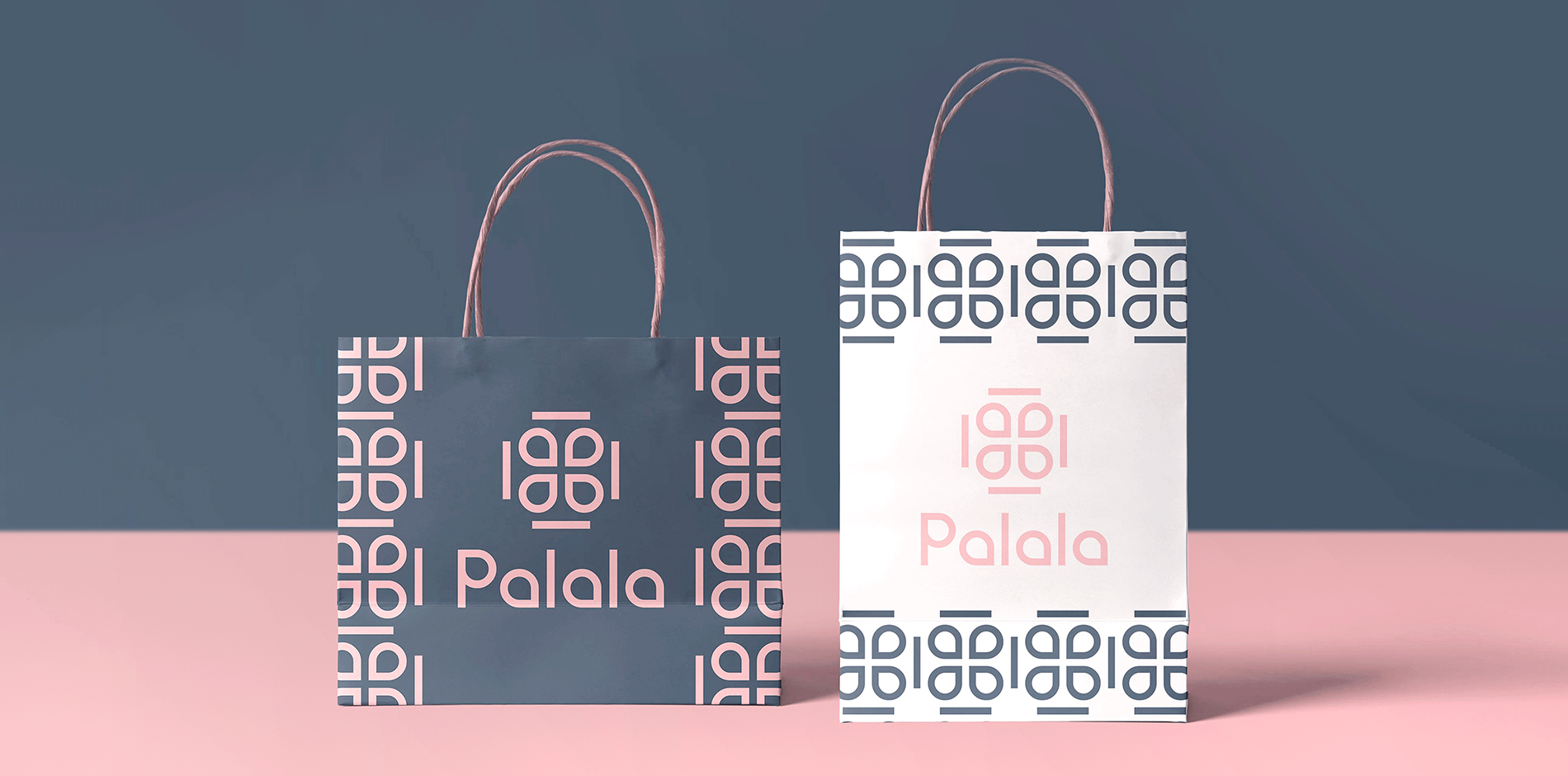 Palala瘦身減肥產品與服務工作室品牌logo設計形象vi設計,方形花朵高識別風格-紙袋