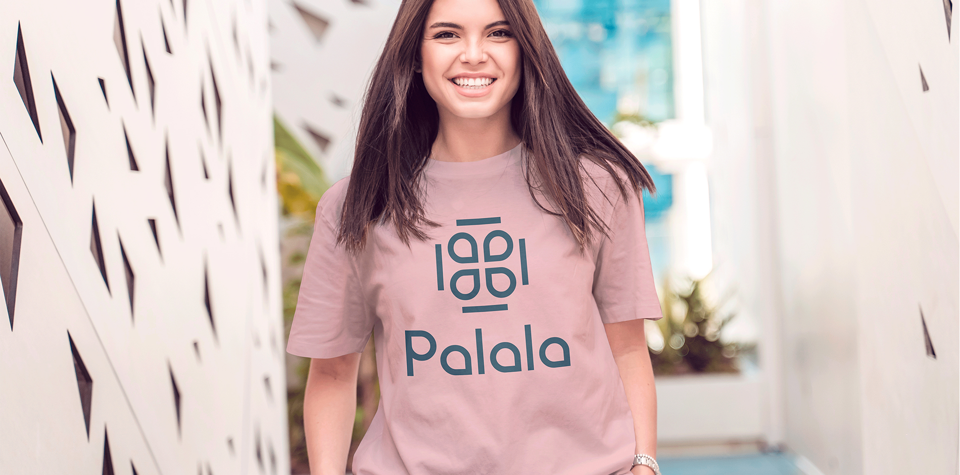 Palala瘦身減肥產品與服務工作室品牌logo設計形象vi設計,方形花朵高識別風格