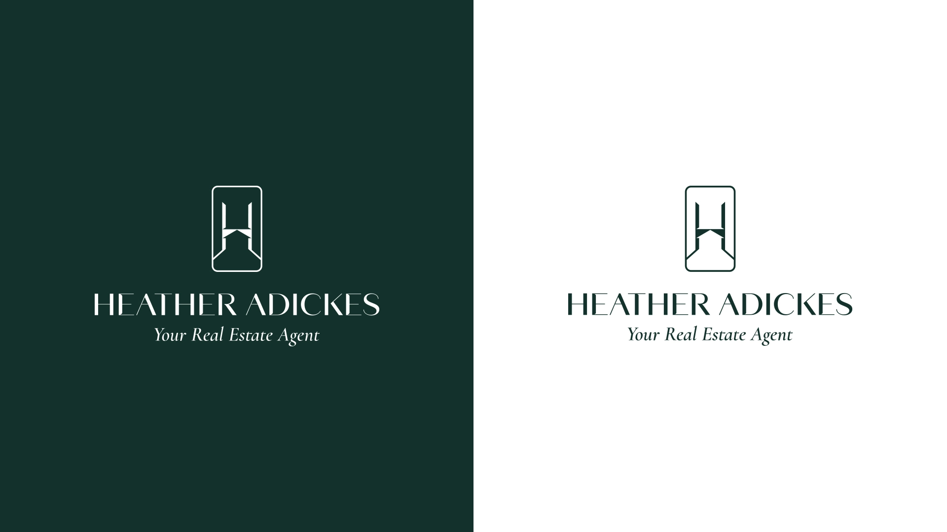 Heather Adickes房地產中介經紀人品牌logo設計形象設計，字母H+橋梁+房子