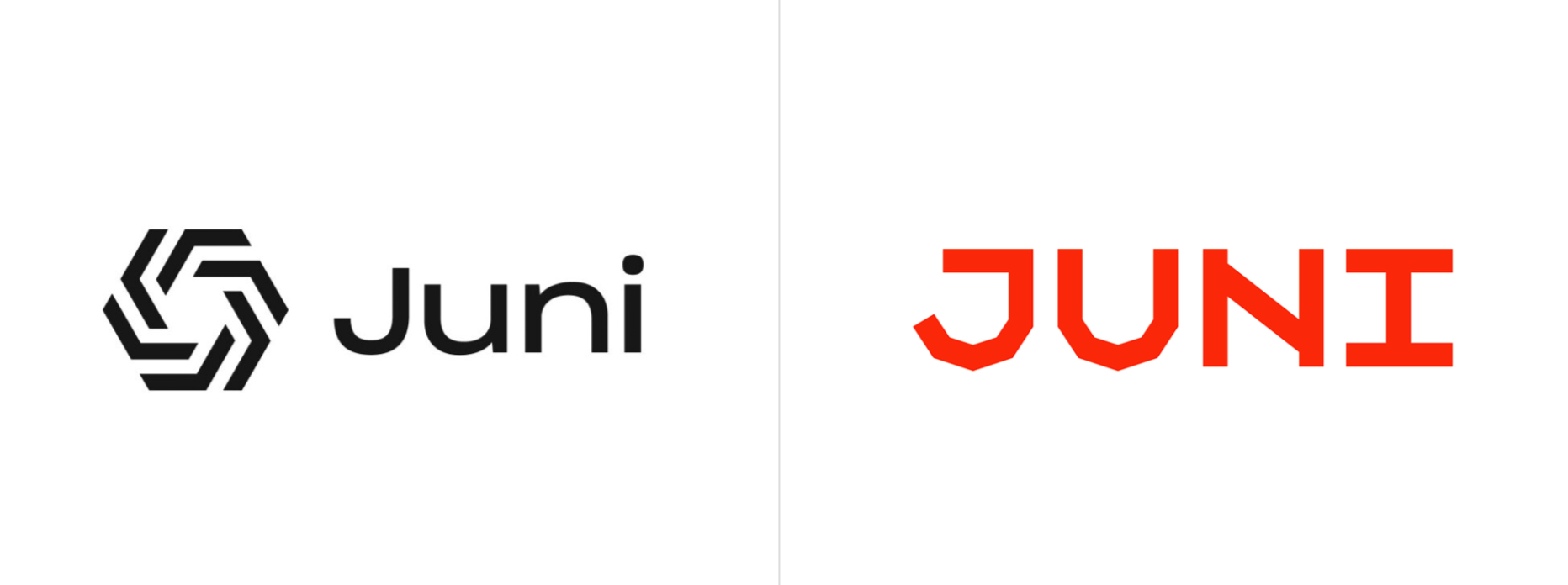 Juni金融科技初創(chuàng)公司logo設(shè)計(jì)品牌形象vi設(shè)計(jì),源自多米諾骨牌粗線條色塊核心視覺