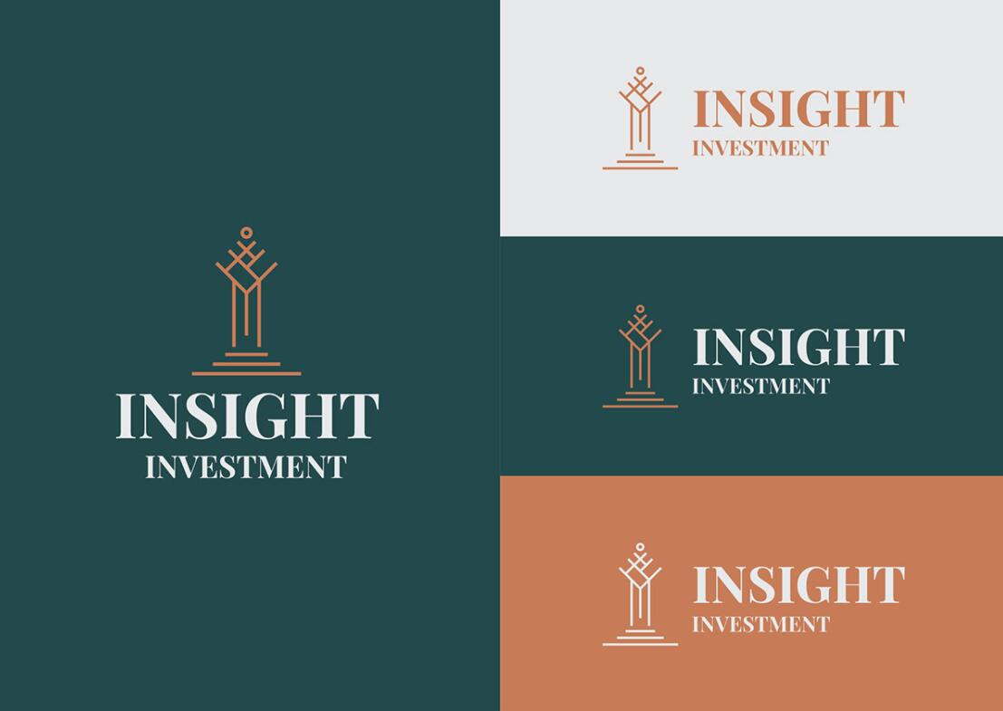 Insight 金融投資公司logo設(shè)計(jì)vis設(shè)計(jì)，基石與增長線條元素