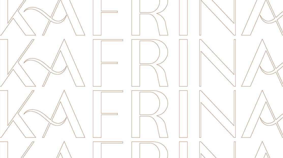 KAFRINA美容護膚產品品牌logo/vi設計，雙A字母+橢圓形品牌形象識別