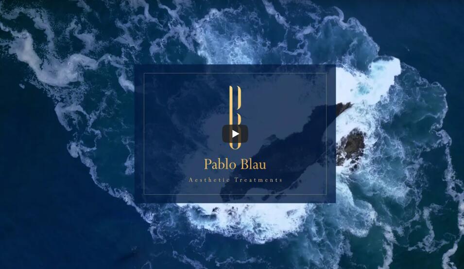 PABLO BLAU高端護膚美容會所診所logo設計品牌形象vi設計，藍金色奢華風格