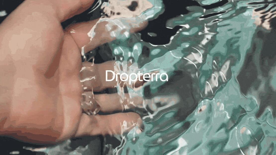 Dropterra 淡水清潔凈化公司logo設計“線條水滴”元素