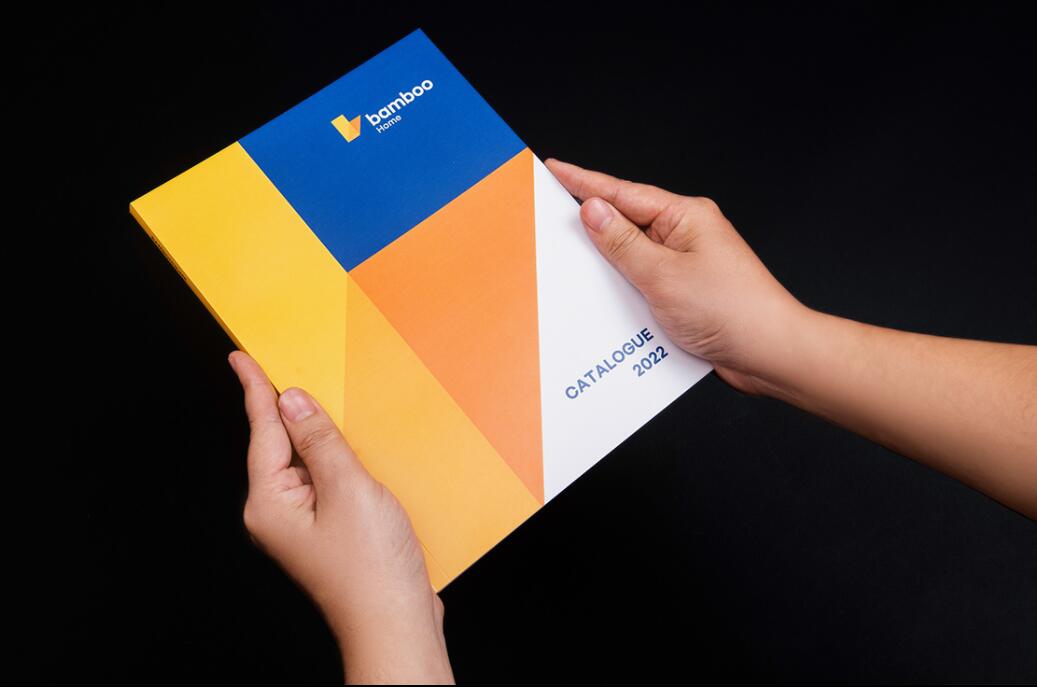 Bamboo Home 建筑公司品牌vis視覺(jué)識(shí)別設(shè)計(jì)，平面幾何色塊構(gòu)建立體效果