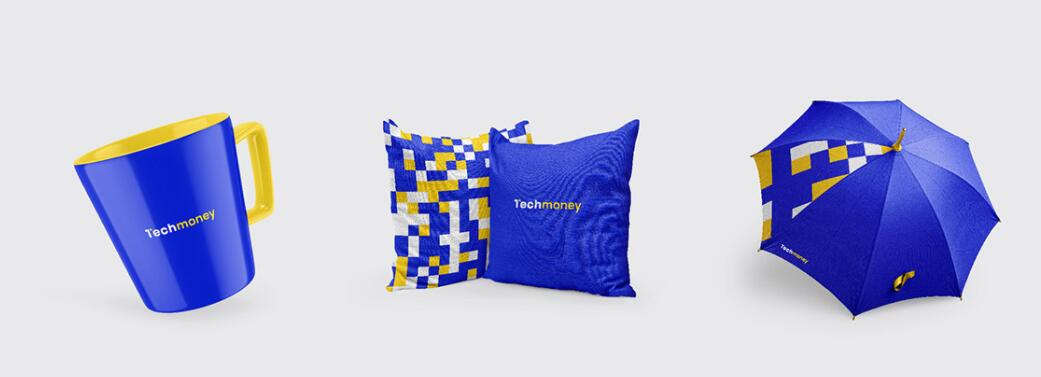 Techmoney 在線互聯網金融品牌vi設計“馬賽克像素”元素