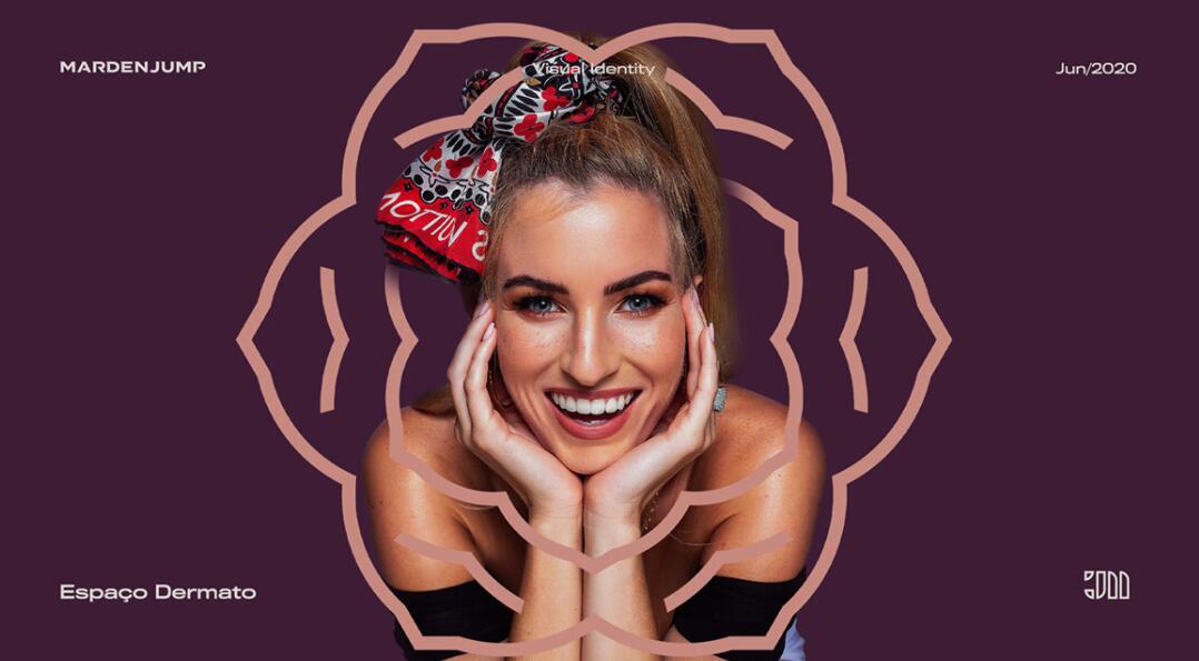 Espa?o Dermato 皮膚病醫療診所及醫美醫院logo設計vi設計，桃花元素