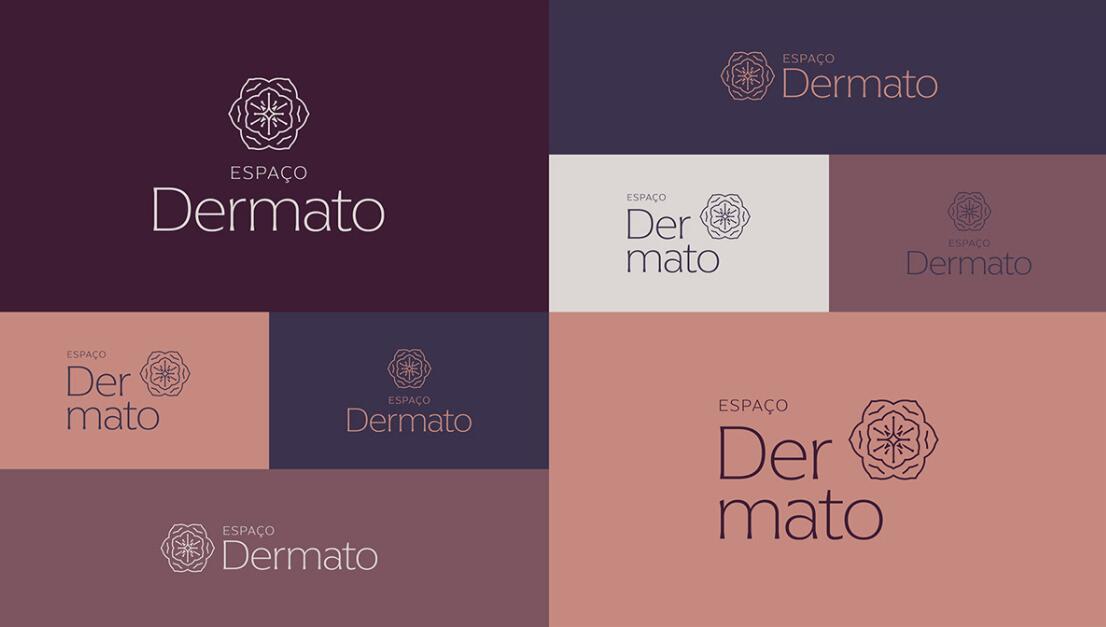 Espa?o Dermato 皮膚病醫療診所及醫美醫院logo設計vi設計，桃花元素