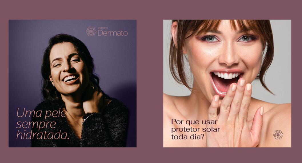 Espa?o Dermato 皮膚病醫療診所及醫美醫院logo設計vi設計，桃花元素