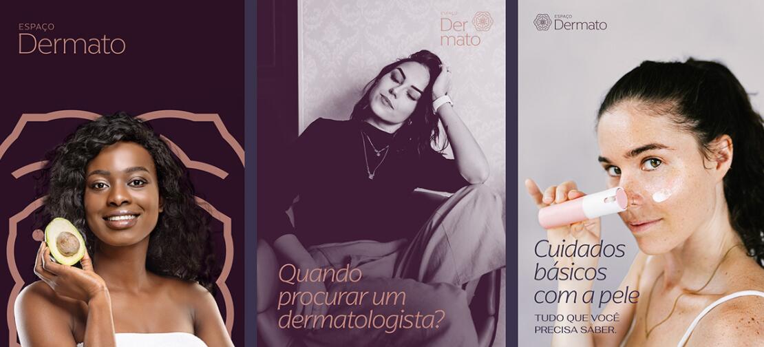 Espa?o Dermato 皮膚病醫療診所及醫美醫院logo設計vi設計，桃花元素