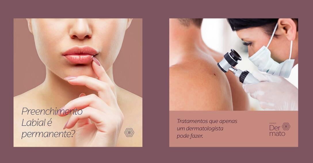 Espa?o Dermato 皮膚病醫療診所及醫美醫院logo設計vi設計，桃花元素