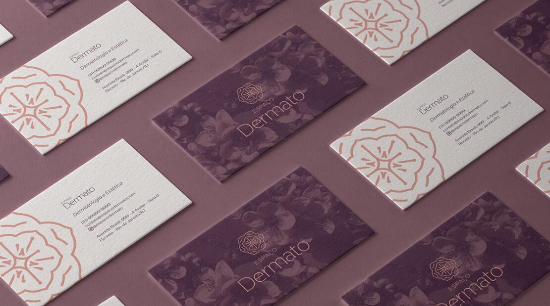 Espa?o Dermato 皮膚病醫療診所及醫美醫院logo設計vi設計，桃花元素