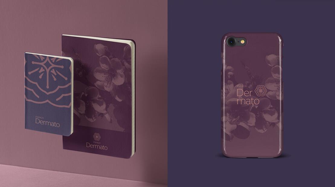 Espa?o Dermato 皮膚病醫療診所及醫美醫院logo設計vi設計，桃花元素