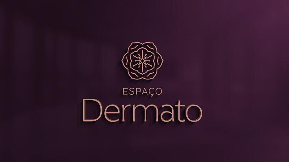 Espa?o Dermato 皮膚病醫療診所及醫美醫院logo設計vi設計，桃花元素
