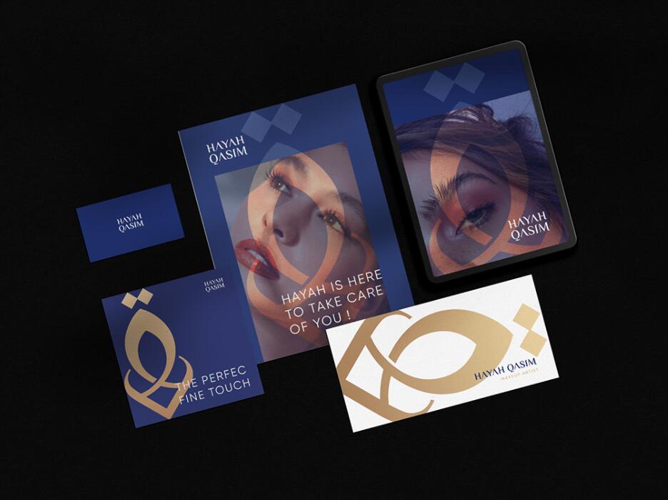 Hayah Qasim 微整形美容保健機(jī)構(gòu)logo設(shè)計(jì)vi設(shè)計(jì)，優(yōu)雅藝術(shù)尊貴風(fēng)格