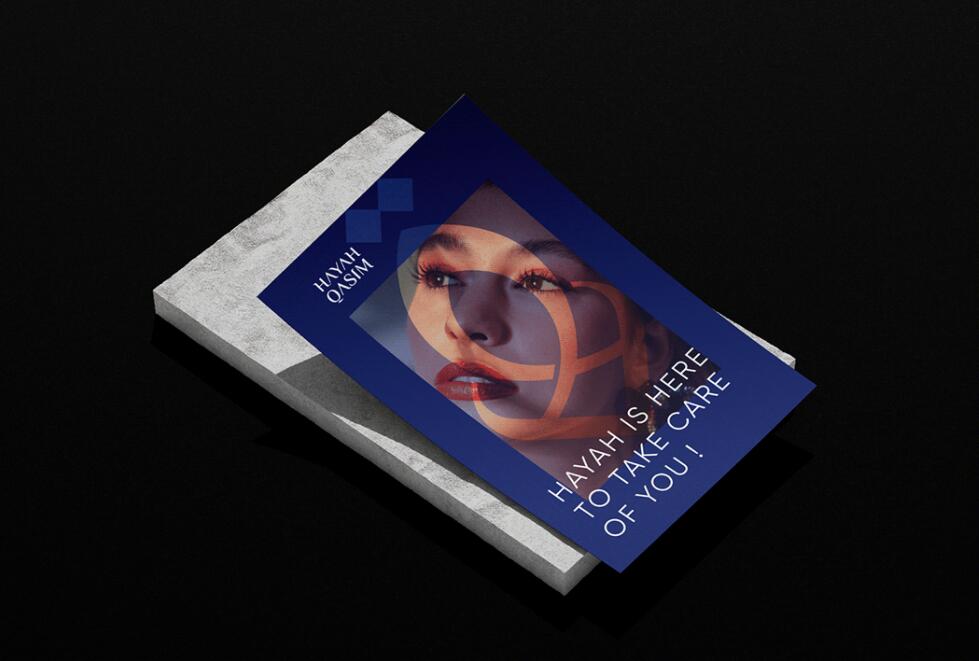 Hayah Qasim 微整形美容保健機構logo設計vi設計，優雅藝術尊貴風格