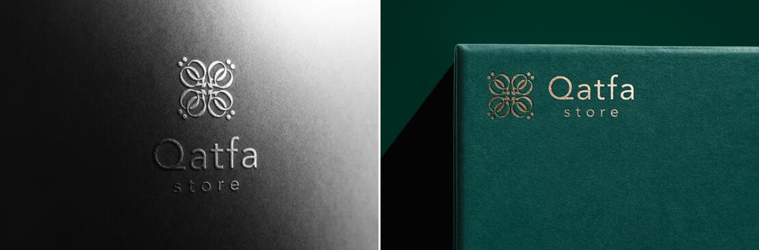 Qatfa 蜂蜜在線商店對稱Q字母logo設計產品包裝設計