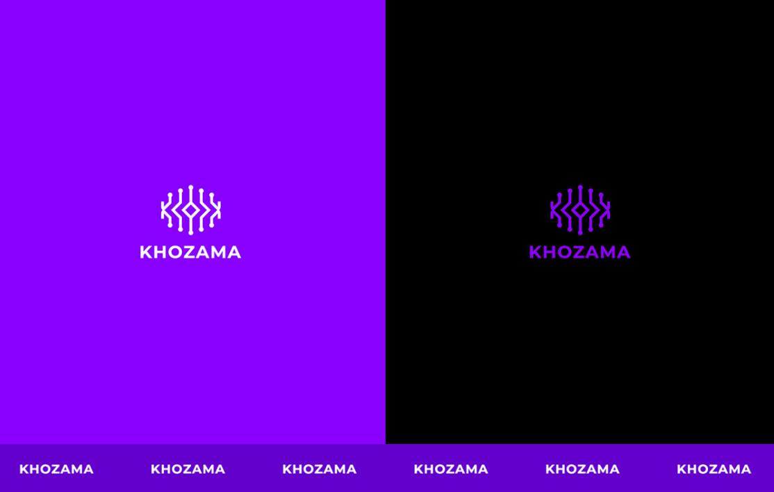 Khozama數(shù)碼科技電子產(chǎn)品在線商店品牌logo設(shè)計(jì)vi設(shè)計(jì)，“字母k+電路”圖案