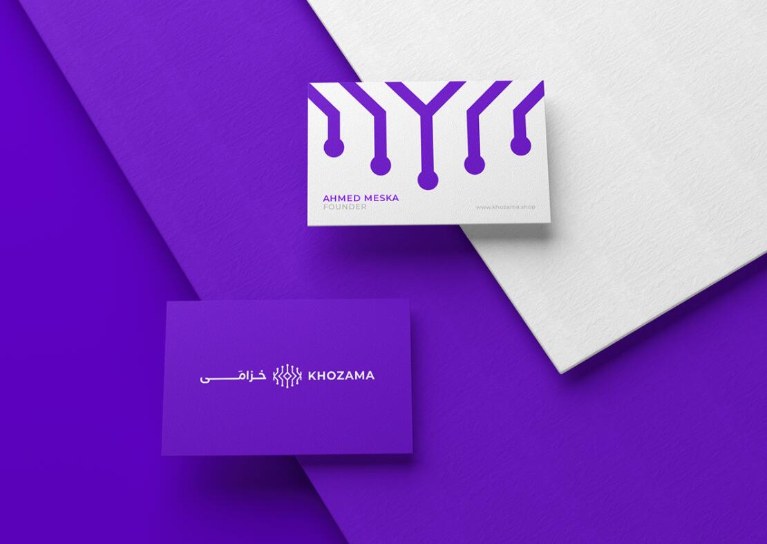 Khozama數(shù)碼科技電子產(chǎn)品在線商店品牌logo設(shè)計(jì)vi設(shè)計(jì)，“字母k+電路”圖案