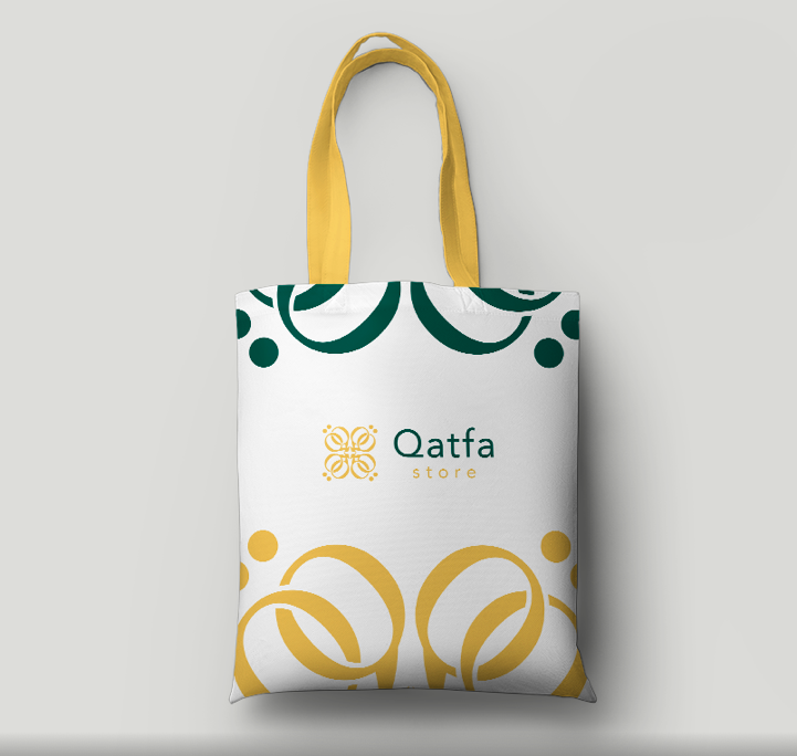 Qatfa 蜂蜜在線商店對稱Q字母logo設計