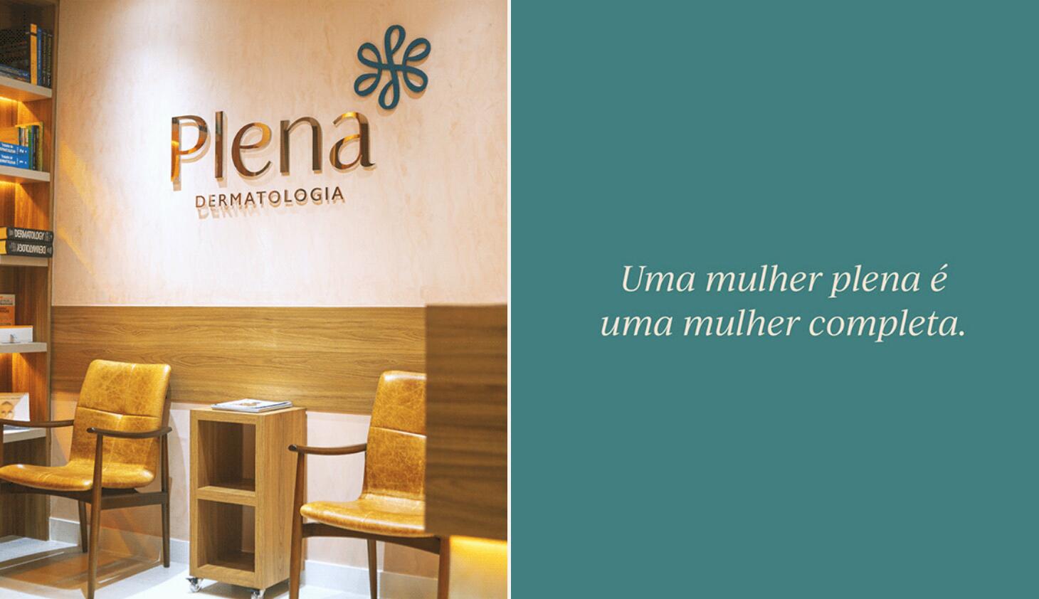 Plena皮膚科美容護理診所logo設計品牌vi形象設計，綠粉雙色漸變風格