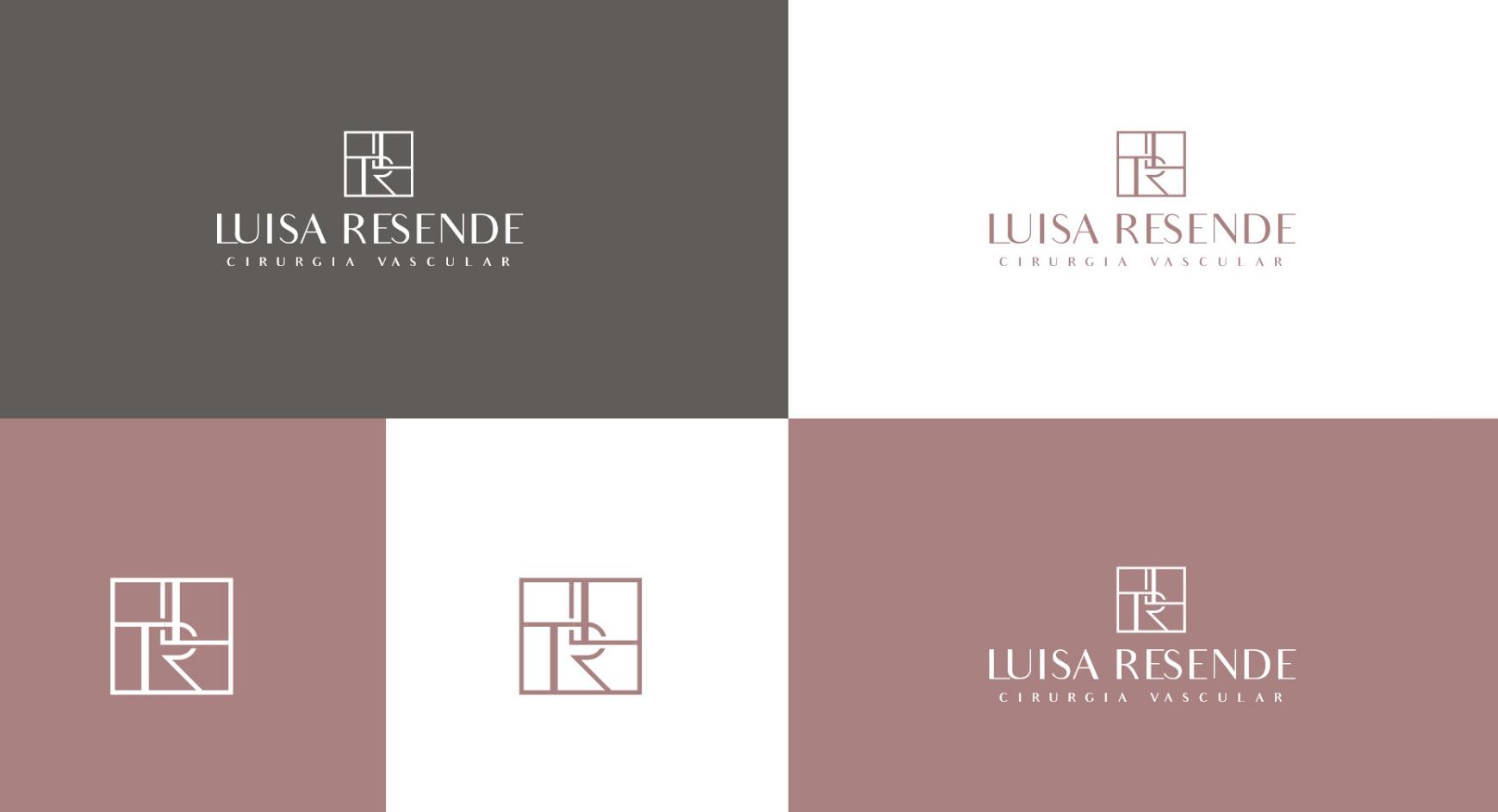 Luisa Resend 博士醫(yī)學(xué)美容診所logo設(shè)計(jì)LR組合與暗粉灰vi設(shè)計(jì)
