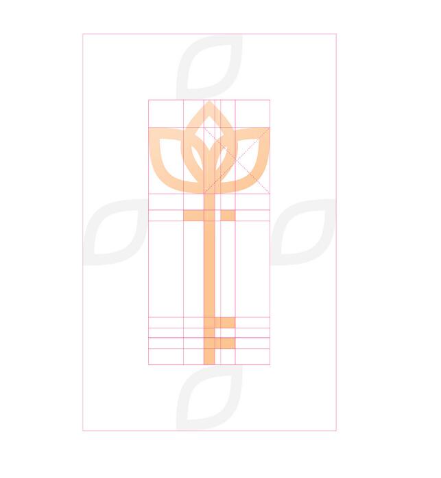 伏爾加整形外科和醫(yī)學美容中心標志設(shè)計品牌形象設(shè)計，暗桃紅與金色配色