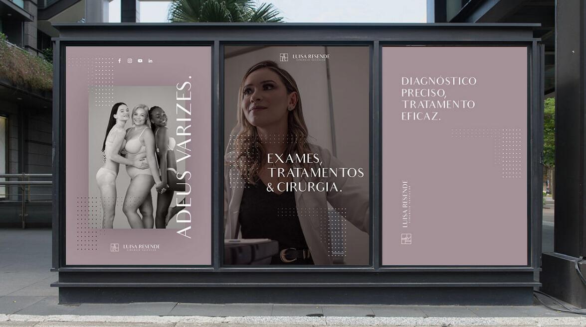 Luisa Resend 博士醫(yī)學(xué)美容診所logo設(shè)計(jì)LR組合與暗粉灰vi設(shè)計(jì)