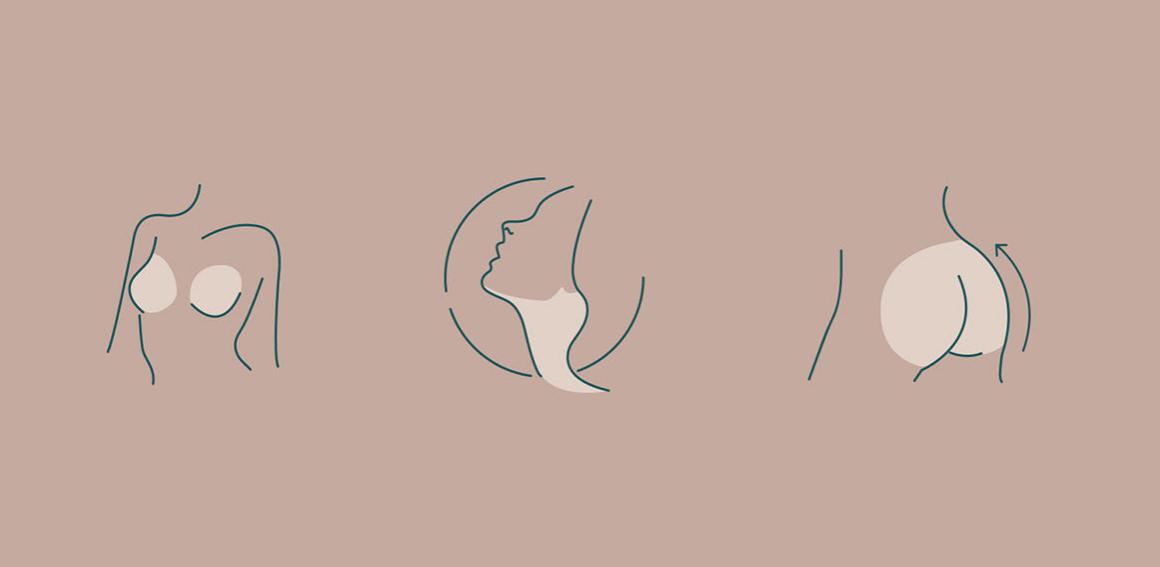 Musāh 美容整形外科診所品牌視覺形象VI設計，藍綠色粉色三色搭配