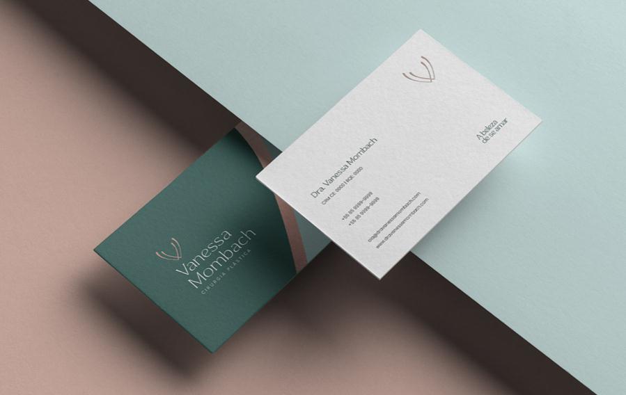 Vanessa 中老年女性美容整形醫生品牌vi形象設計logo設計。V字母識別與綠淺綠粉三色