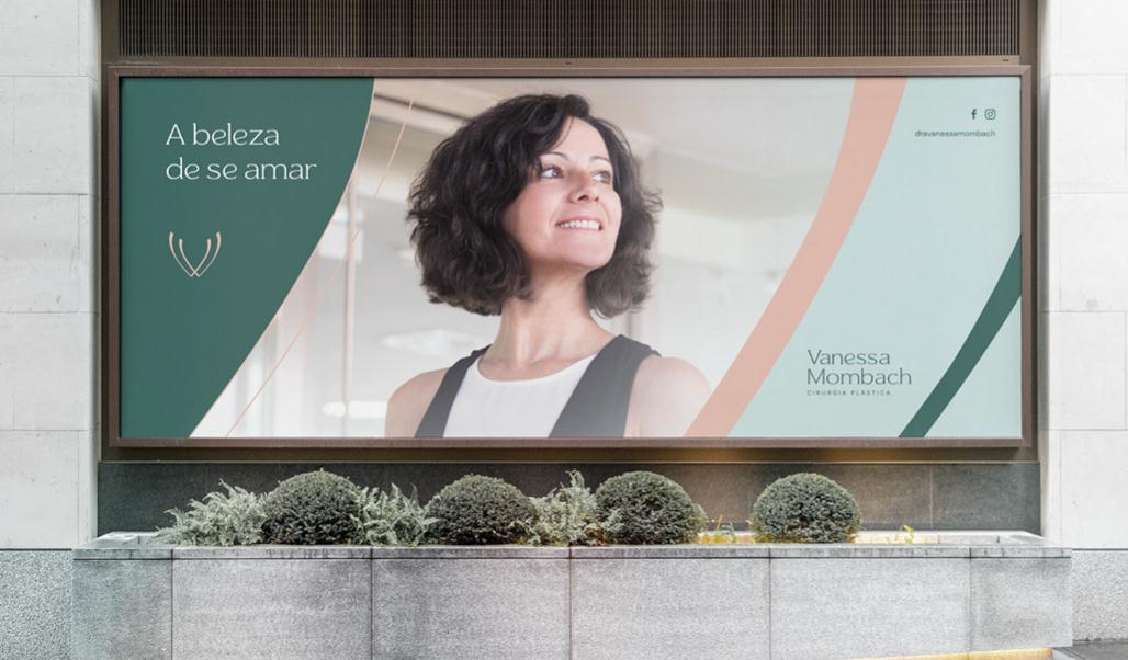 Vanessa 中老年女性美容整形醫生品牌vi形象設計logo設計。V字母識別與綠淺綠粉三色