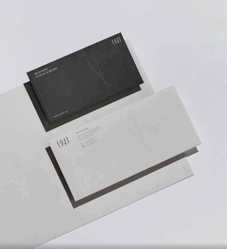 wonjin韓國醫療美容整形機構整套vi設計，低調暗綠色風格