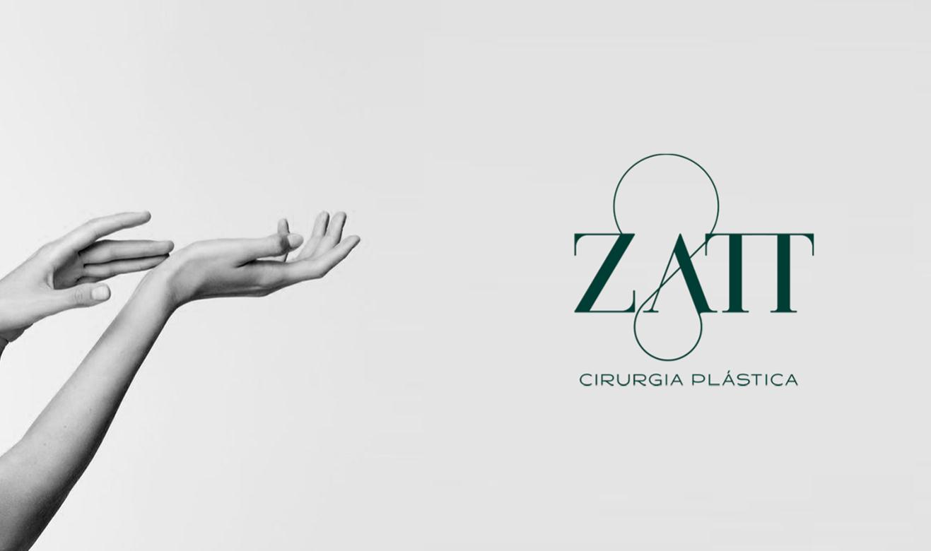 Zatt 美容整形外科診所logo設計vi設計，綠金配色清新精致風格