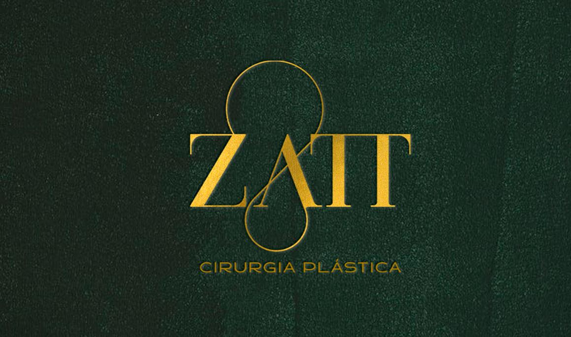 Zatt 美容整形外科診所logo設計vi設計，綠金配色清新精致風格