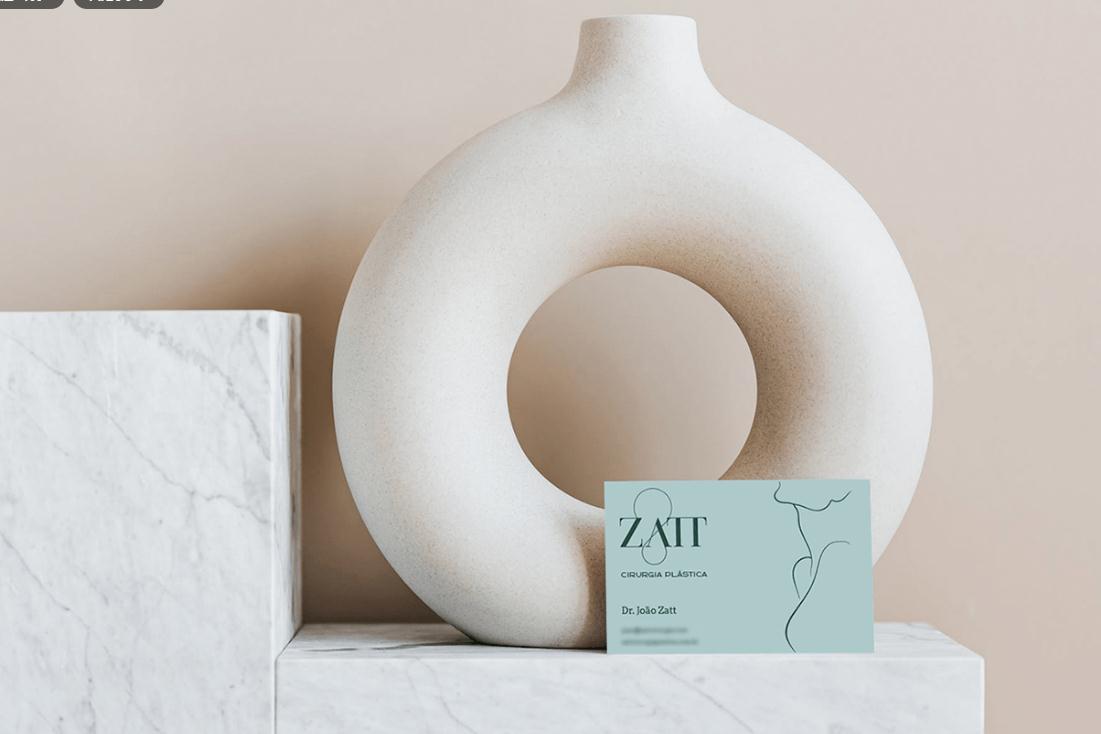 Zatt 美容整形外科診所logo設計vi設計，綠金配色清新精致風格