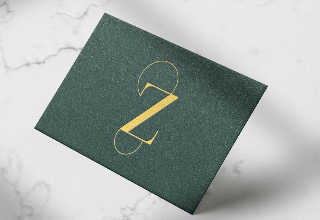 Zatt 美容整形外科診所logo設計vi設計，綠金配色清新精致風格