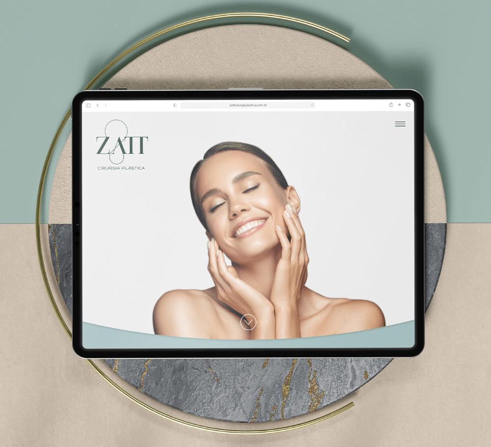 Zatt 美容整形外科診所logo設計vi設計，綠金配色清新精致風格