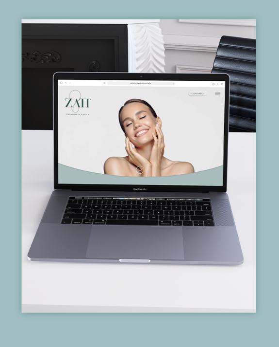 Zatt 美容整形外科診所logo設計vi設計，綠金配色清新精致風格