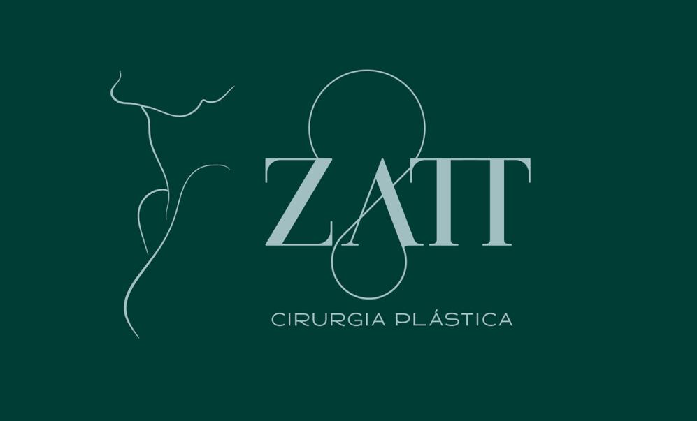 Zatt 美容整形外科診所logo設計vi設計，綠金配色清新精致風格