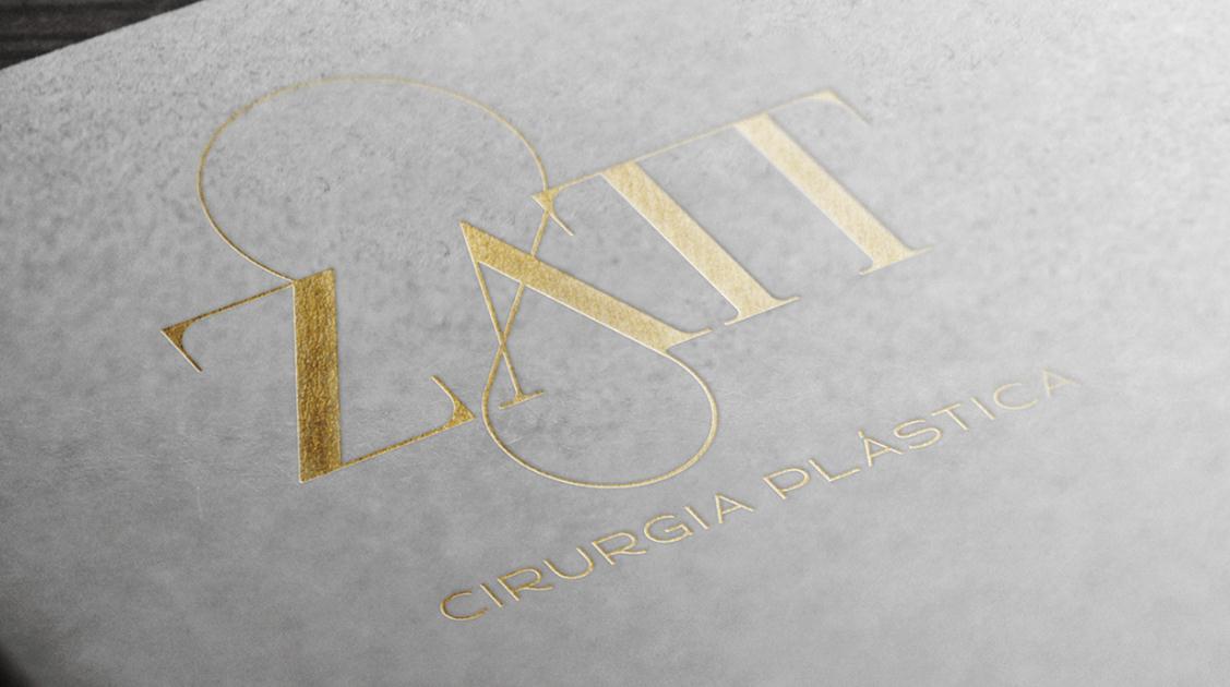 Zatt 美容整形外科診所logo設計vi設計，綠金配色清新精致風格