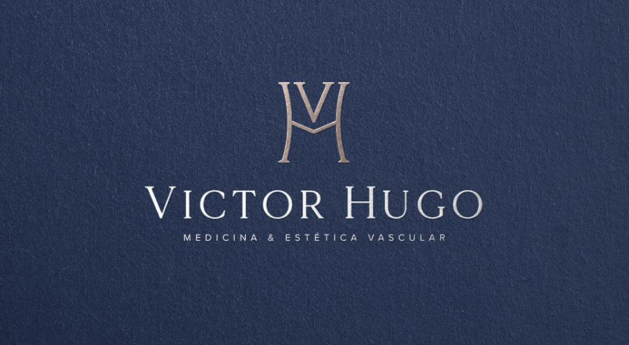 ViH血管醫學私人診所品牌識別logo設計，皇家深藍色和玫瑰色膚色